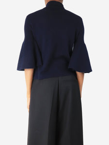 The Row Navy blue flare-sleeved jumper - size XS