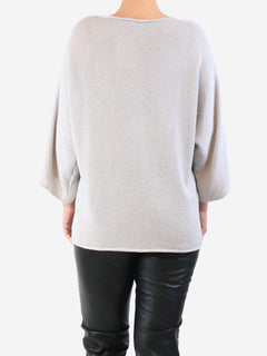 Light grey sequin-embellished sweater - size UK 12 Knitwear Fabiana Filippi 