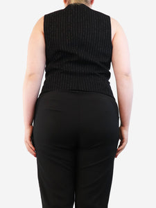 Balmain Black pinstripe waistcoat - size UK 16