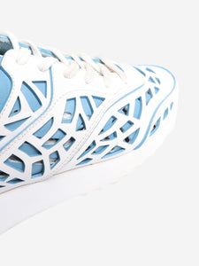 Tod's Blue and white laser cut trainers -size EU 38