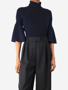 The Row Navy blue flare-sleeved jumper - size XS