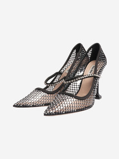 Black crystal-embellished mesh pumps - size EU 38 Heels Miu Miu 
