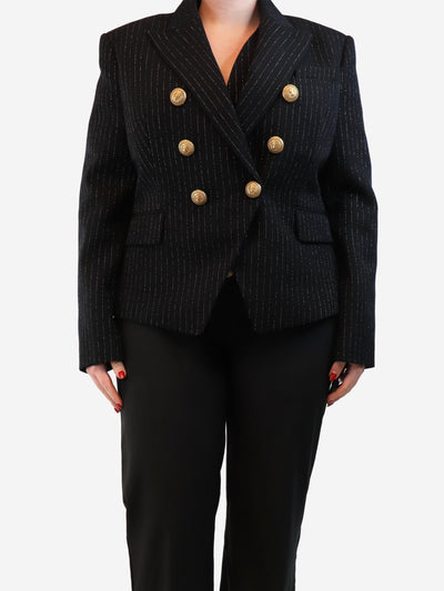 Black pinstripe blazer - size UK 18 Coats & Jackets Balmain 