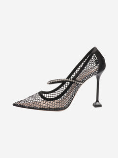 Black crystal-embellished mesh pumps - size EU 38 Heels Miu Miu 