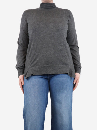Grey cashmere turtleneck sweater - size UK 12 Knitwear Malo 