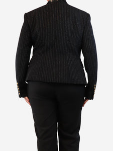 Balmain Black pinstripe blazer - size UK 18