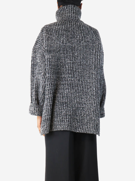 Black and grey chunky knit jumper - size XS alternate image