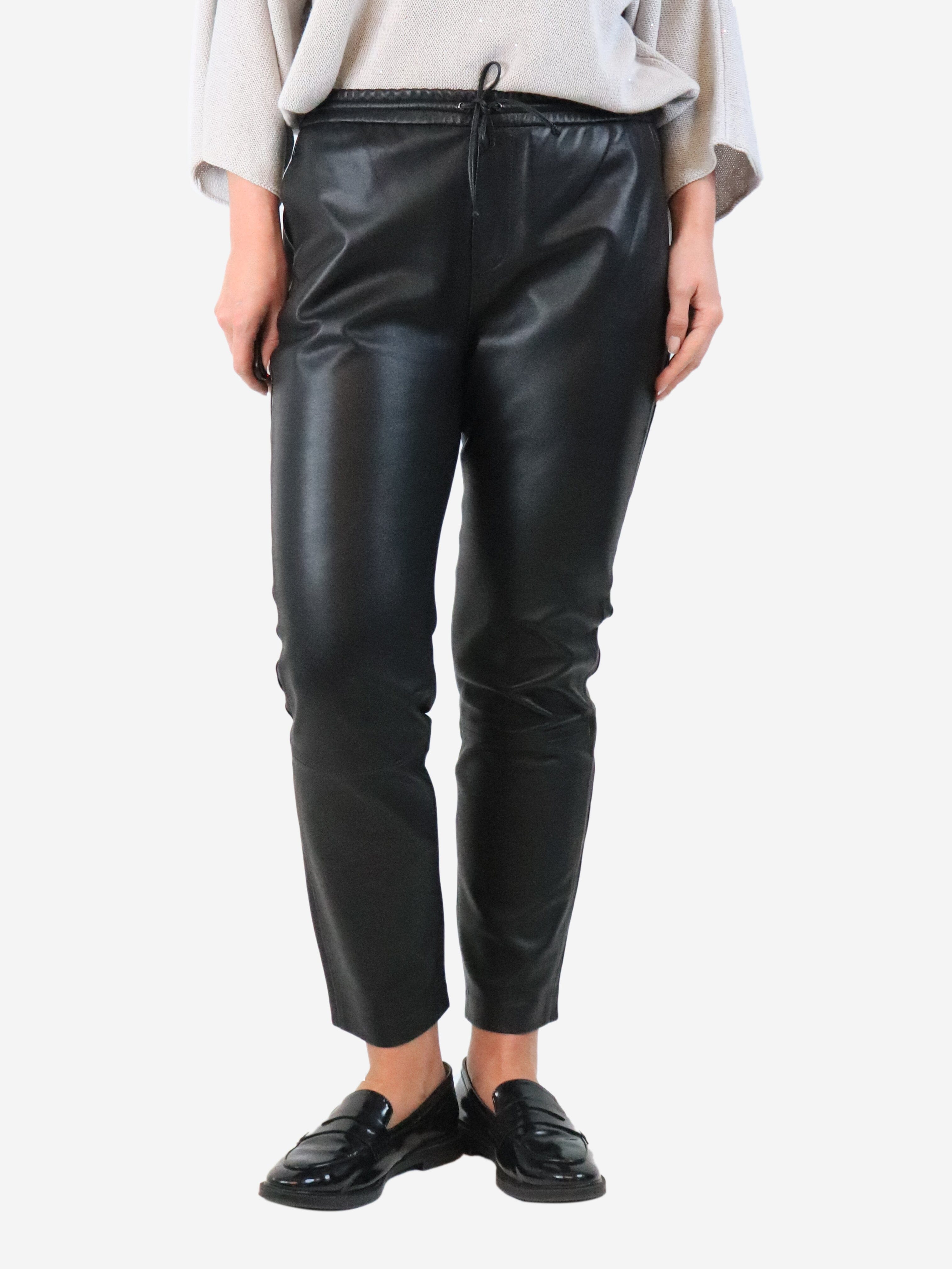 Black leather trousers - size UK 10 Trousers Scanlan Theodore 