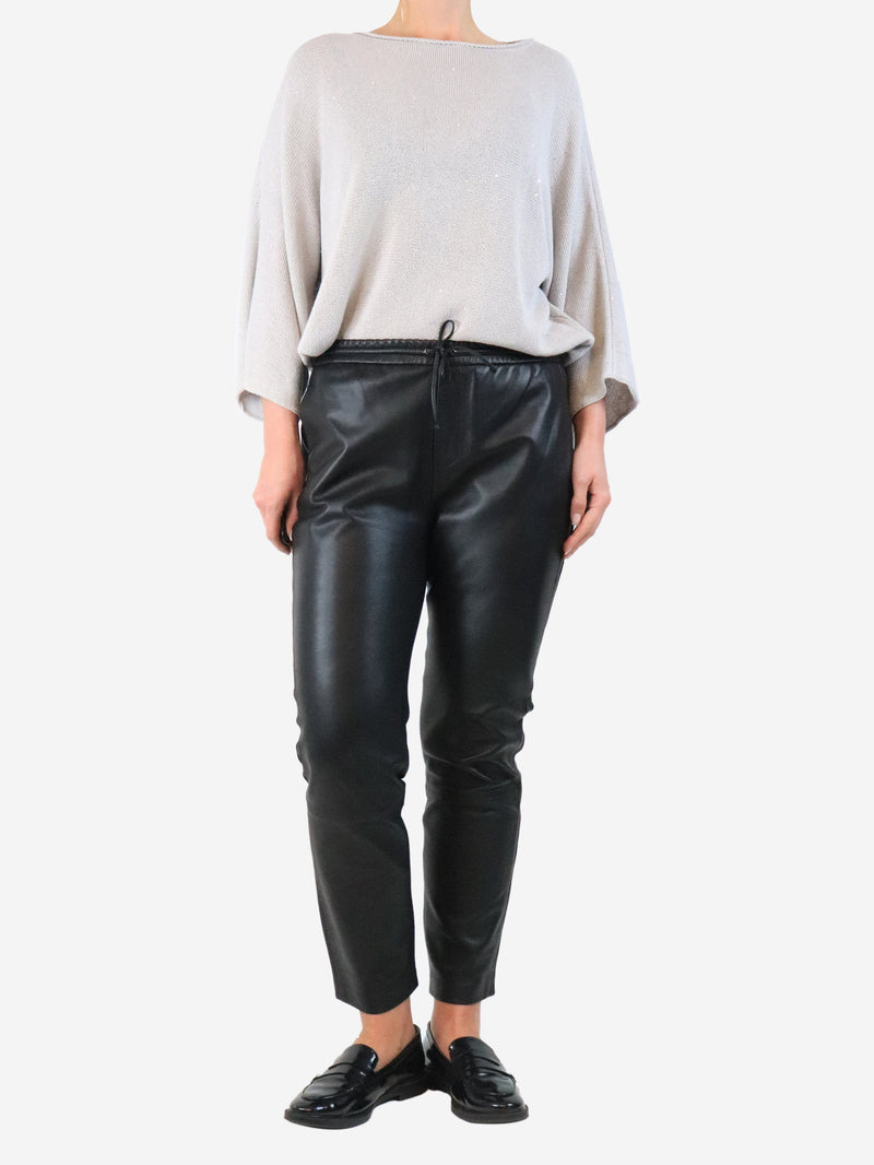 Black leather trousers - size UK 10 Trousers Scanlan Theodore 