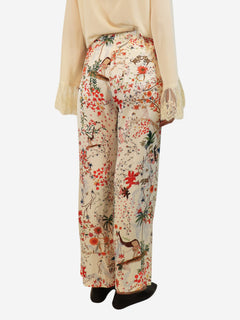 White Nedi printed crepe pants - size M Trousers Siedres 