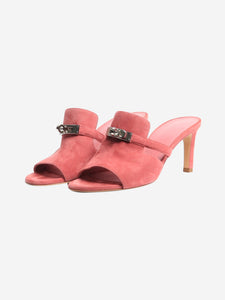 Hermes Pink suede Kelly sandals - size EU 38