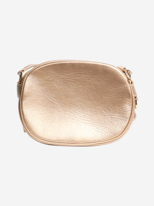 Celine Gold C-charm quilted leather camera bag