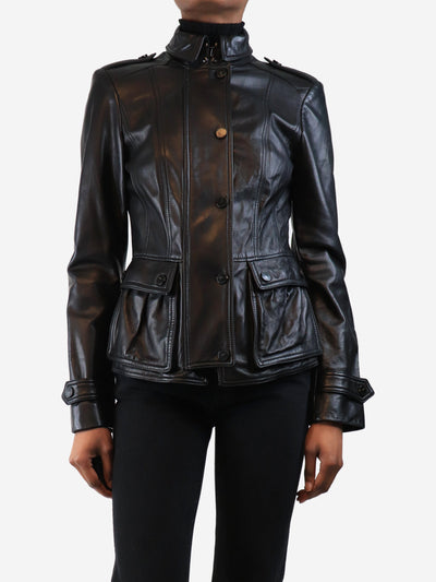 Black leather jacket - size UK 8 Coats & Jackets Burberry 