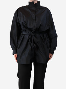 The Row Black Varo belted tunic shirt - size L