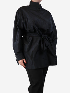 The Row Black Varo belted tunic shirt - size L