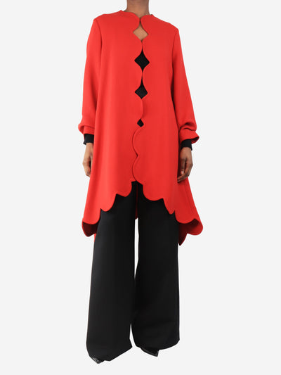 Red scallop-trimmed crepe coat - size UK 4 Coats & Jackets Valentino 