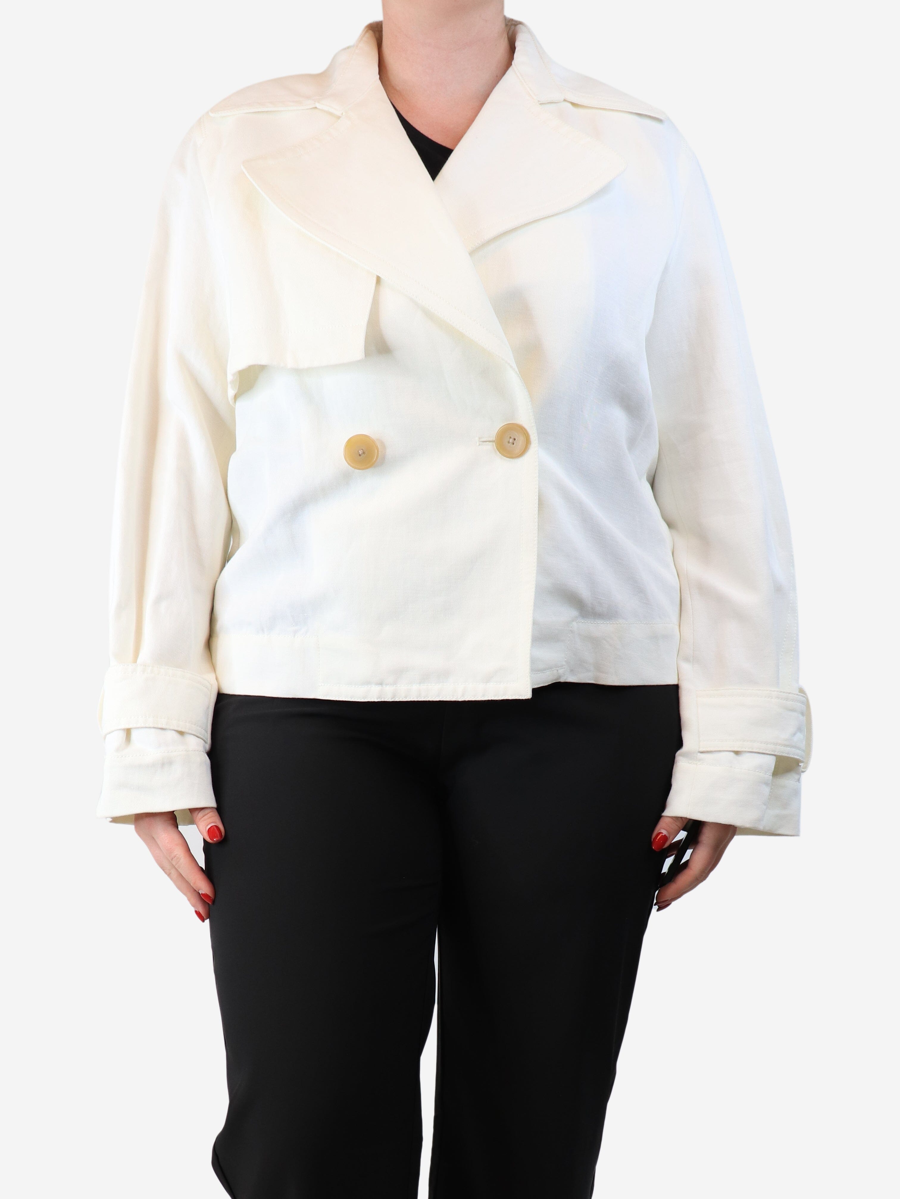 Cream linen and cotton-blend jacket - size M Coats & Jackets Vince 
