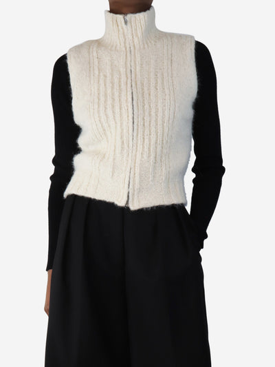 Cream zip cardigan vest - size XS Knitwear Inti 