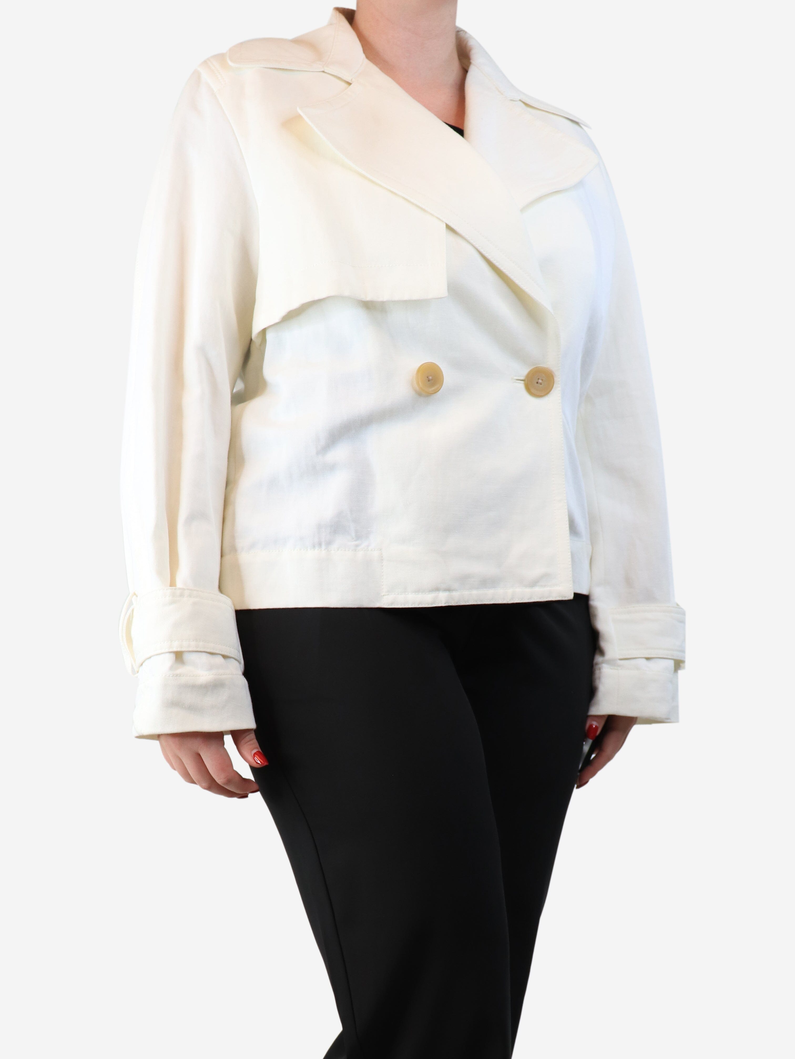 Cream linen and cotton-blend jacket - size M Coats & Jackets Vince 