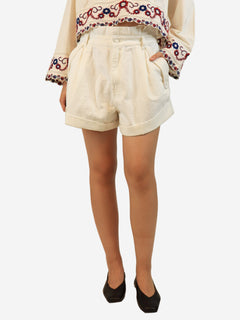 Cream cotton shorts - size UK 14 Shorts Zimmermann 