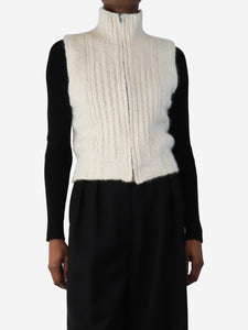 Inti Cream zip cardigan vest - size XS