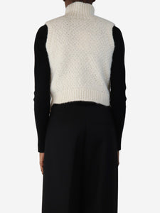 Inti Cream zip cardigan vest - size XS