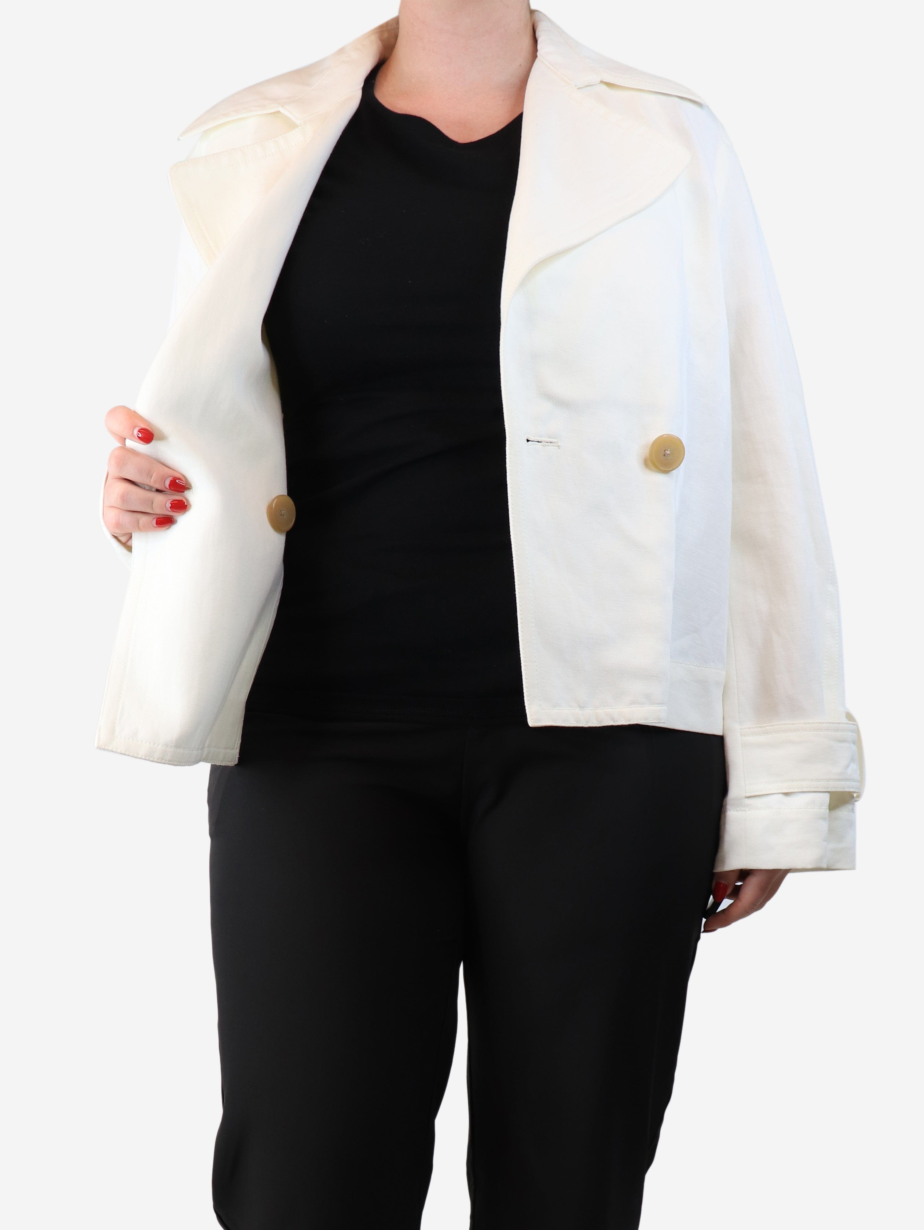 Cream linen and cotton-blend jacket - size M Coats & Jackets Vince 