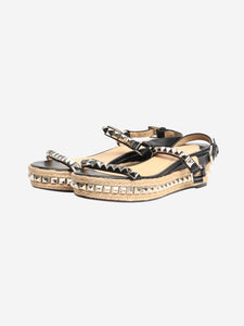 Christian Louboutin Black studded espadrille platform sandals - size EU 39