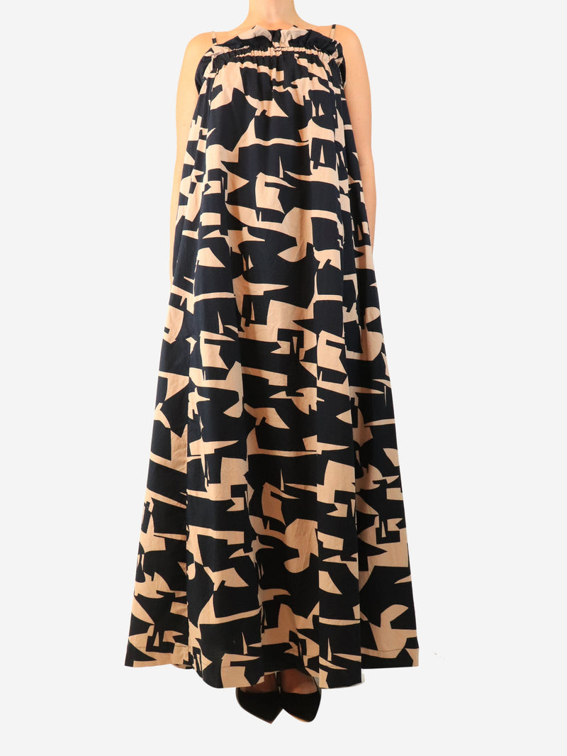 Blush and navy Becha maxi dress - size UK 8 Dresses Essentiel Antwerp 