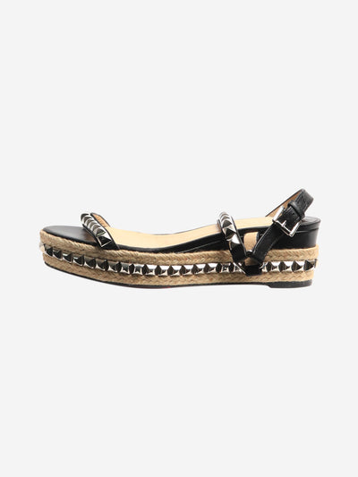 Black studded espadrille platform sandals - size EU 39 Flat Sandals Christian Louboutin 