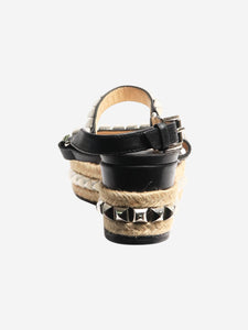 Christian Louboutin Black studded espadrille platform sandals - size EU 39