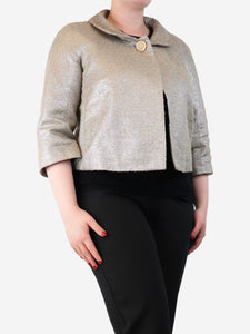 Max Mara Boucle single button coat - size UK 12