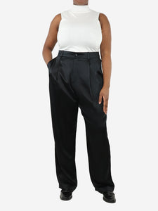 Joseph Black high-waisted silk trousers - size UK 16