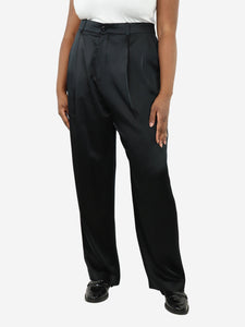 Joseph Black high-waisted silk trousers - size UK 16