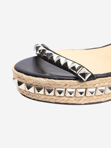 Christian Louboutin Black studded espadrille platform sandals - size EU 39
