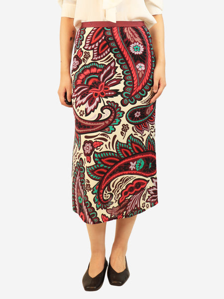 Multicolour printed midi skirt - size UK 8 product image