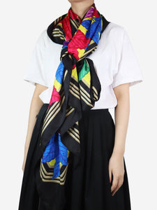 Hermes Multicoloured bird printed scarf