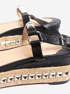 Christian Louboutin Black studded espadrille platform sandals - size EU 39