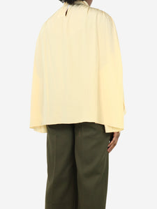 The Row Yellow high-neck silk crepe shirt - size L