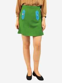 Green crepe couture mini skirt - size UK 10 Skirts Valentino 