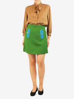 Green crepe couture mini skirt - size UK 10 Skirts Valentino 