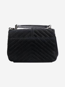 Saint Laurent Black suede fringed shoulder bag