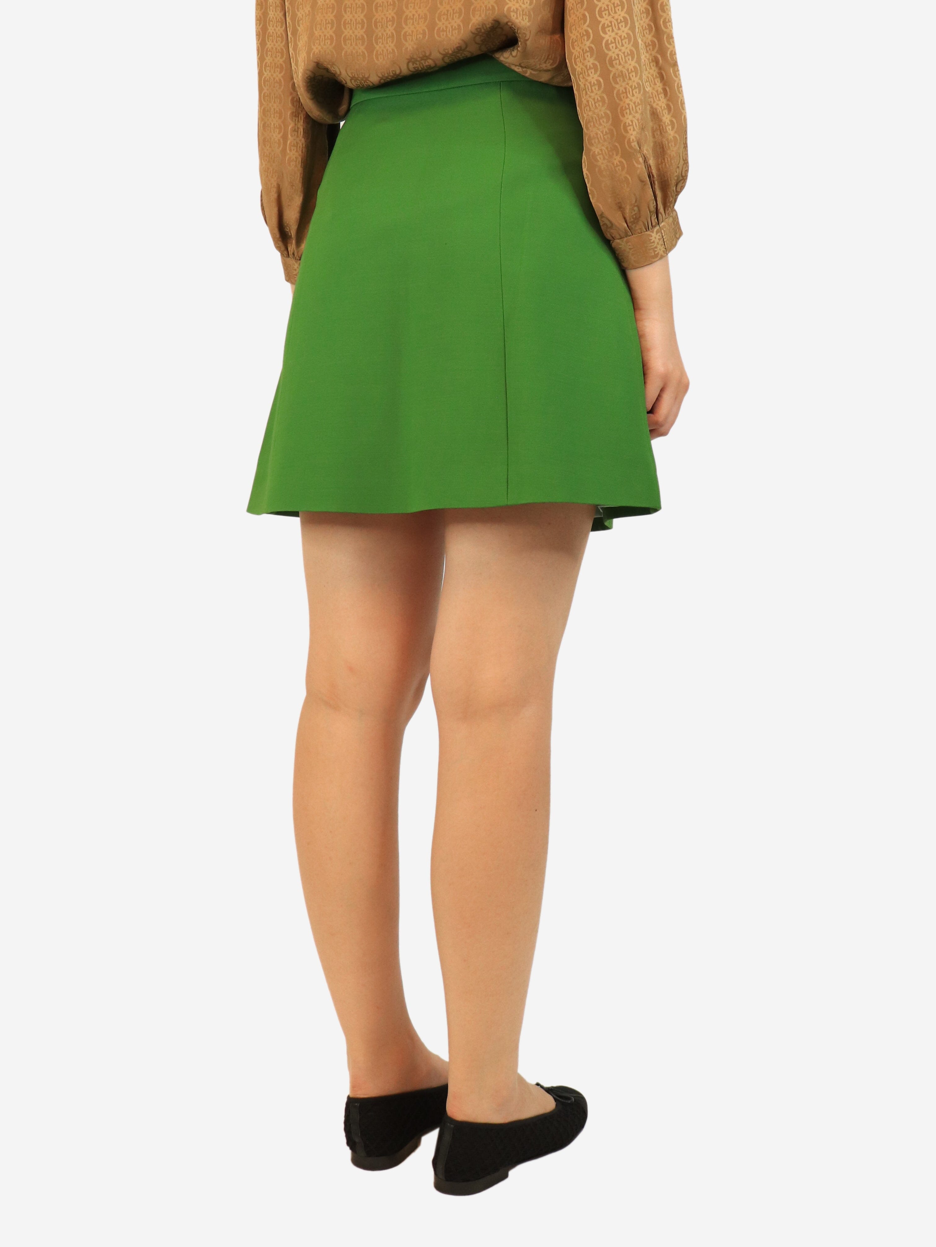 Green crepe couture mini skirt - size UK 10 Skirts Valentino 