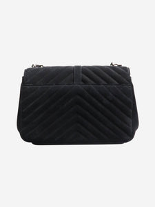 Saint Laurent Black suede fringed shoulder bag