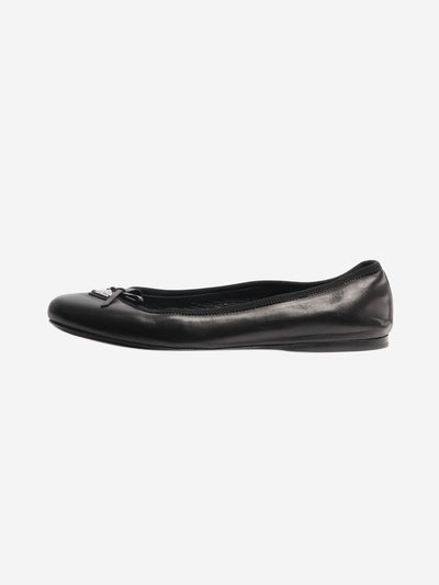 Black leather ballet flats - size EU 37 Flat Shoes Prada 