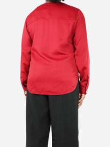 Joseph Joseph Red round-neck satin top - size UK 12