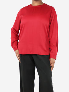 Joseph Joseph Red round-neck satin top - size UK 12