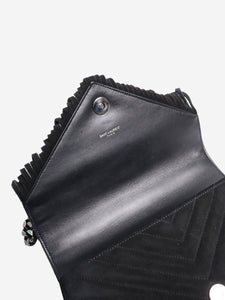 Saint Laurent Black suede fringed shoulder bag