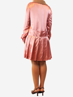 Rosa satin pleated shirt dress - size UK 10 Dresses Miu Miu 