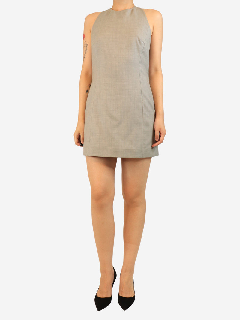 Grey halterneck mini dress - size UK 10
